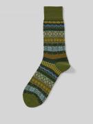 Burlington Socken aus Schurwoll-Mix Modell 'Country Fair Isle' in Grue...