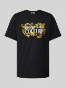 Versace Jeans Couture T-Shirt mit Motiv- und Label-Print in Black, Grö...