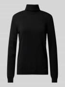 More & More Rollkragenpullover mit Teilungsnähten in Black, Größe 34