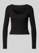 Only Longsleeve mit V-Ausschnitt Modell 'KAYA' in Black, Größe M