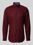 OLYMP Level Five Slim Fit Businesshemd aus Uni Struktur in Bordeaux, G...