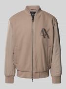 ARMANI EXCHANGE Bomberjacke mit Label-Stitching in Beige, Größe M