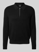 ARMANI EXCHANGE Strickpullover mit Umlegekragen in Black, Größe M