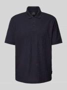 ARMANI EXCHANGE Regular Fit Poloshirt mit Strukturmuster in Dunkelblau...