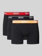 BOSS Trunks mit elastischem Logo-Bund im 3er-Pack in Black, Größe S