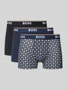 BOSS Trunks mit elastischem Logo-Bund im 3er-Pack in Black, Größe S