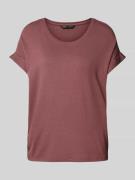 Only T-Shirt mit geripptem Rundhalsausschnitt Modell 'MOSTER' in Mauve...