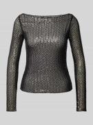 Gina Tricot Longsleeve mit U-Boot-Ausschnitt in Black, Größe S