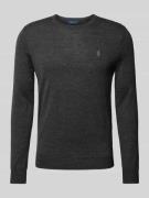 Polo Ralph Lauren Slim Fit Strickpullover aus reiner Wolle in Anthrazi...