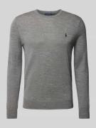 Polo Ralph Lauren Slim Fit Strickpullover aus reiner Wolle in Hellgrau...