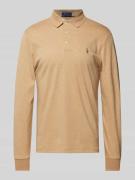 Polo Ralph Lauren Poloshirt mit Label-Stitching in Camel, Größe XL