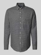 Fynch-Hatton Regular Fit Flanellhemd mit Button-Down-Kragen in Anthraz...