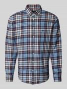 Fynch-Hatton Regular Fit Flanellhemd mit Button-Down-Kragen in Marine,...