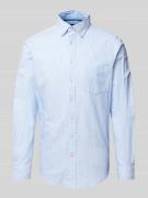 Christian Berg Men Freizeithemd mit Knopfleiste in Bleu, Größe L
