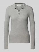 Marc O'Polo Slim Fit Langarmshirt mit Bio-Baumwolle in Hellgrau Melang...