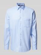 ETERNA Regular Fit Businesshemd aus Uni Struktur in Bleu, Größe 45