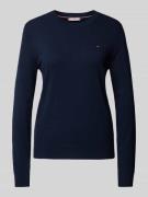 Tommy Hilfiger Strickpullover mit Logo-Stitching in Marine, Größe L