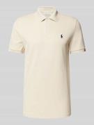 Polo Ralph Lauren Tailored Fit Poloshirt mit Logo-Stitching in Sand, G...