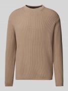 Drykorn Strickpullover mit Rundhalsausschnitt Modell 'LEANDO' in Beige...