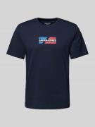 Jack & Jones T-Shirt mit Label-Print Modell 'CORP' in Marine, Größe L