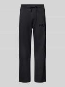 HUGO Straight Leg Sweatpants mit Label-Print Modell 'Dumrulo' in Black...