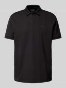 BOSS Green Poloshirt mit Label-Print in Black, Größe M