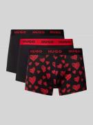 HUGO Trunks mit elastischem Label-Bund im 3er-Pack in Black, Größe M