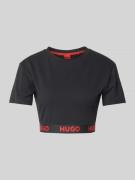 HUGO Cropped T-Shirt mit Rundhalsausschnitt Modell 'SPORTY' in Black, ...