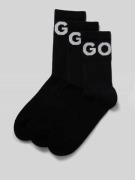 HUGO Socken mit Statement-Print im 3er-Pack in Black, Größe 39-42