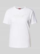 HUGO T-Shirt mit Label-Print Modell 'Damacia' in Weiss, Größe S