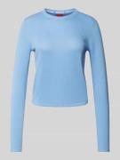 HUGO Strickpullover mit Label-Stitching Modell 'Scallia' in Hellblau, ...