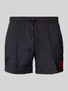 HUGO Regular Fit Badeshorts mit Label-Badge Modell 'DOMINICA' in Black...