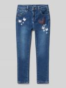 Guess Skinny Fit Jeans mit Motiv-Stitchings in Blau, Größe 104