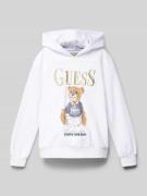 Guess Hoodie mit Label-Stitching in metallic in Weiss, Größe 140