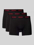 HUGO Trunks mit elastischem Label-Bund im 3er-Pack in Black, Größe L