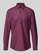 BOSS Slim Fit Business-Hemd mit Kentkragen Modell 'Hank' in Aubergine,...