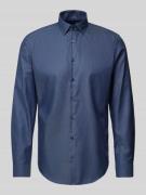 Jake*s Slim Fit Business-Hemd mit Kentkragen in Marine, Größe 41/42