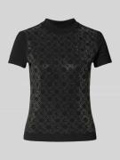 Guess T-Shirt mit Stehkragen in Black, Größe XS