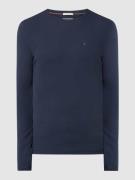 Tommy Jeans Slim Fit Longsleeve mit Rippenstruktur in Marine Melange, ...