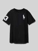 Polo Ralph Lauren Teens T-Shirt mit Label-Stitching in Black, Größe L