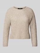 Marc Cain Strickpullover mit Woll-Anteil und Paillettenbesatz in Kitt,...