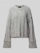 Pieces Loose Fit Strickpullover mit Wollanteil und Details an den Säum...