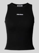 Review Tanktop mit gerippten Abschlüssen in Black, Größe L