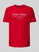 Tommy Hilfiger T-Shirt mit Label-Print in Rot, Größe L