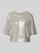 Marella T-Shirt mit Paillettenbesatz Modell 'GARDONE' in Offwhite, Grö...