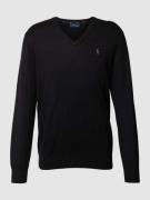 Polo Ralph Lauren Longsleeve mit Logo-Stitching in Black, Größe L