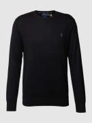 Polo Ralph Lauren Longsleeve mit Logo-Stitching in Black, Größe L