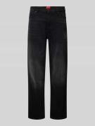HUGO Tapered Fit Jeans im 5-Pocket-Design in Black, Größe 33/32