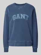 Gant Sweatshirt mit Label-Detail in Jeansblau, Größe L