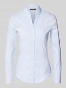 More & More Slim Fit Hemdbluse mit Stehkragen in Bleu, Größe 46
